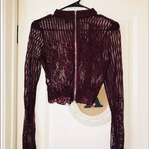 See through // laced long sleeve